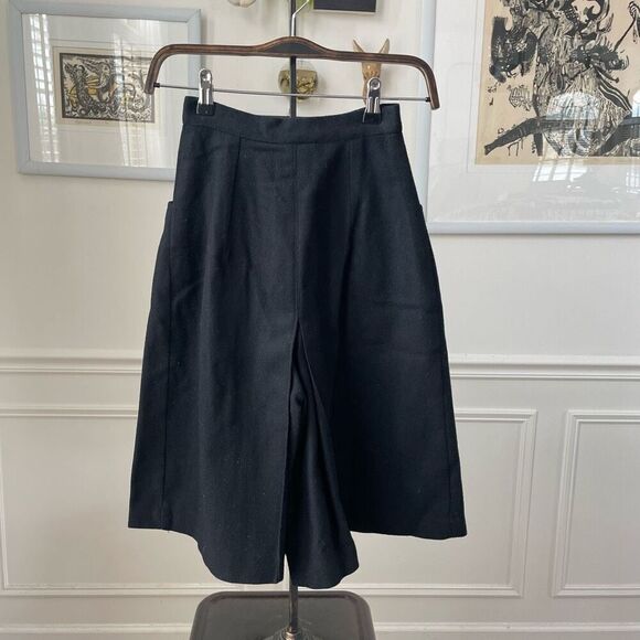 Vintage Early 60s Black Wool Coulottes XXS - Picture 5 of 8